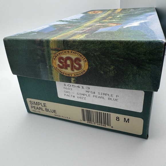 SAS Womens Simple Slip On Loafer Tripad Comfort Pearl Blue 8M With Box 8 M - Picture 2 of 14